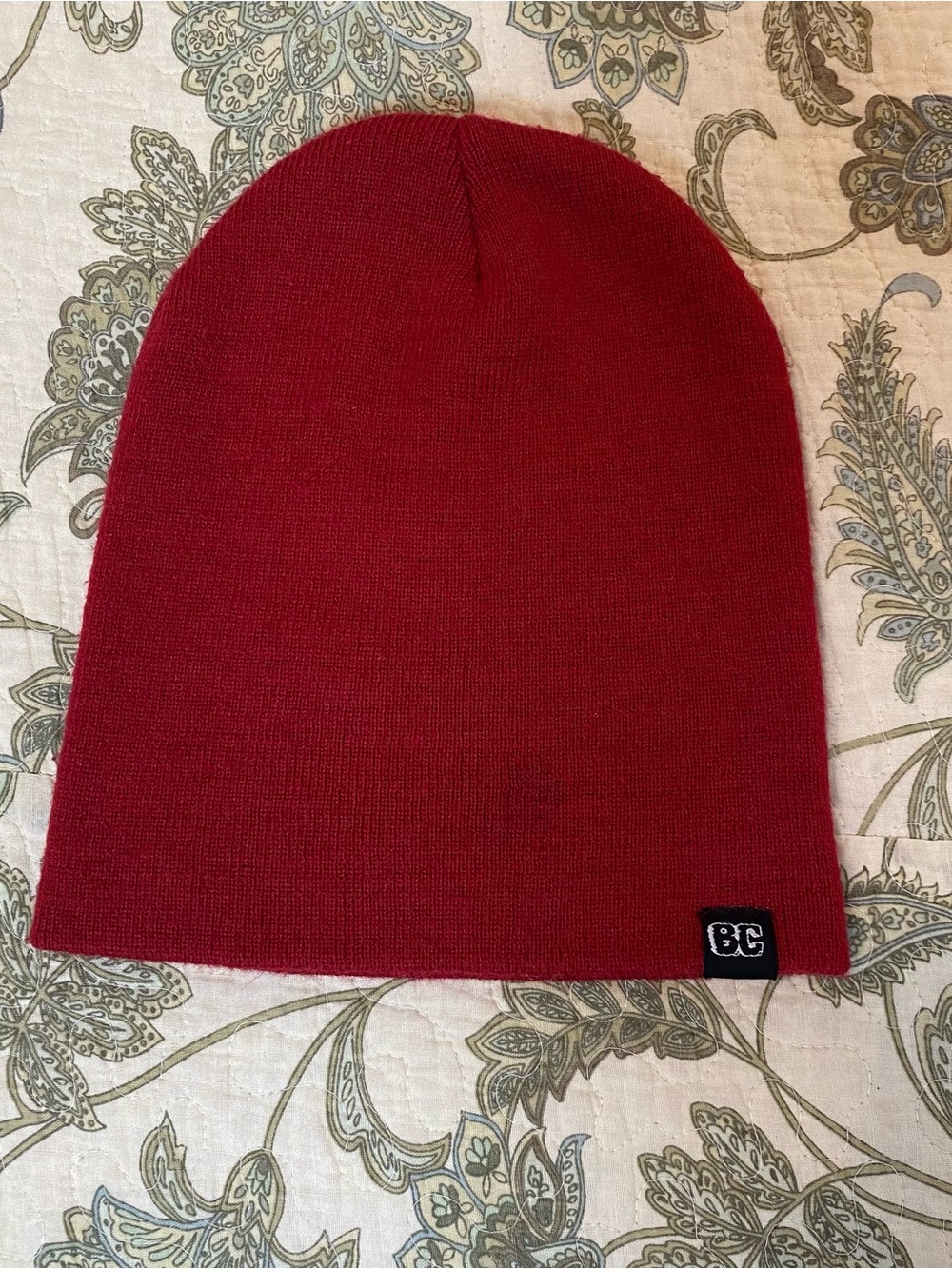 BC Red Knit Beanie Hat - Men's Winter Accessory